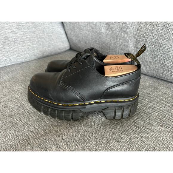 Dr. Martens Audrick 3-Eye Platform Shoes Black Leather UK 7 US 9 Chunky Sole EUC - Picture 14 of 16